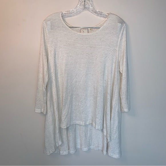 Anthropologie Postmark White Striped Top M - Picture 1 of 5